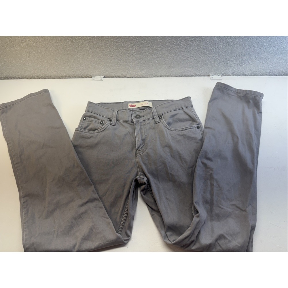 Levis 511 Slim Boys Gray Jeans Size 14 27x27 Slim Fit Casual Denim